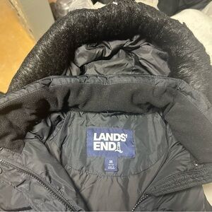 Lands' End Black Hooded Jacket